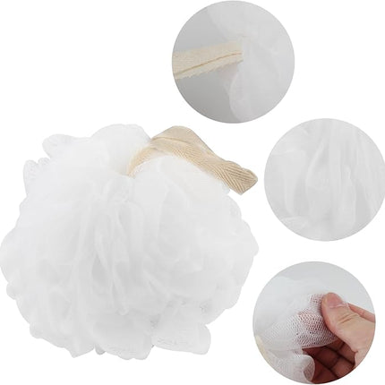 Fu Store Loofah Sponge Shower Loofahs 70g Bath Sponges Mesh Balls for Body Scrubber Exfoliator Wash Back Scrubbers Bathroom Men Women - 4 Cleaning Bathing Accessories