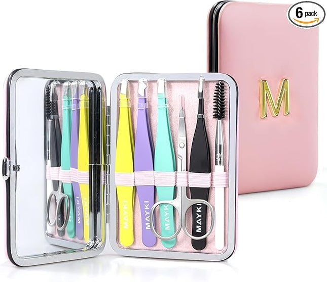 Initial M Tweezers with Mirror for Women Facial Hair, Best Gifts for Teen Girl/Daughter/Friend/Mom/Bridesmaid/Wife/Girlfriend, Unique Gift for Birthday/Anniversary/Mothers Day/Valentines Day/Christmas