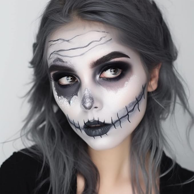 BOBISUKA Light Grey Face Body Paint Stick, Gray Contour Face Paints Sticks, Grayscale Makeup Painting Kit for Halloween Homestuck Raven Cosplay Special Effects Costume SFX Parties Stage
