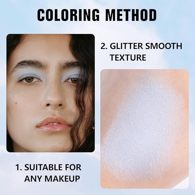 Kaely Pressed Single Eyeshadow Makeup, Light Blue Monochrome Matte Eye Shadow for Older Women, Neutral Powder Eyeshadow Palette Pigmented Waterproof, sombras para ojos, Lightweight Blendable, 22