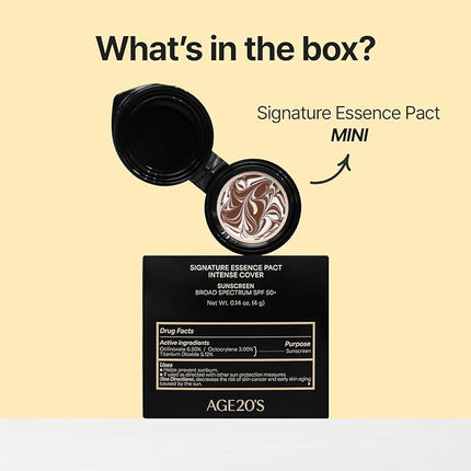 [MINI SIZE] AGE20'S Signature Essence Pact | 35N | Vegan Korean Cushion Foundation | Pack of 1 | Cream Foundation, Dewy & Glow Finish, Natural Coverage, SPF 50+ | 0.17 oz