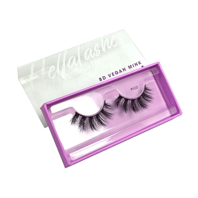KARA BEAUTY Style L7 Hellalashes 8D Faux Mink Lashes Lightweight Synthetic Fiber in 8 Dimensional Layers PICO - Spiked with Length Focused in Center, 1 Pair