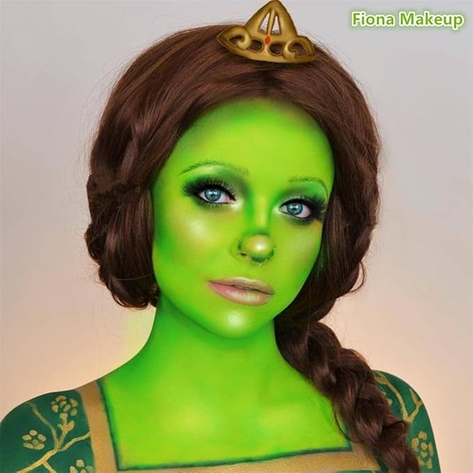 Go Ho Light Green Face Body Paint Washable(2.37oz/pc),Water Based Cream Face Paint,Hulk Gamora Witch Makeup,Body Paint for SFX Cosplay Costumes Festivals Halloween Makeup