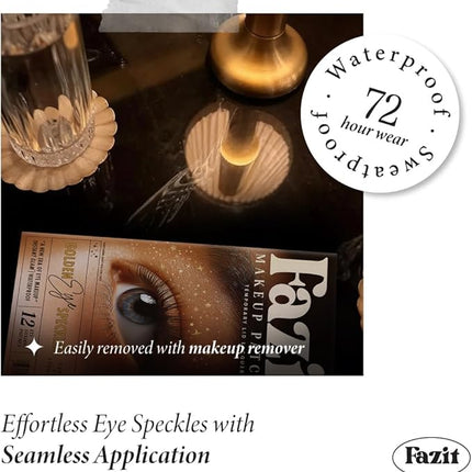 Fazit Makeup Patches - Golden Eye Speckles - Glow Up Make-Up Patches - Cute Glitter Makeup Accessories for Women - Cosmetic Glitter for Face