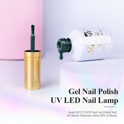Imtiti Gel Nail Polish, Emma Emerald Green Gel Polish Soak Off Nail Art Manicure Salon DIY Nail Lamp Gel Nail Design Decoration at Home Gift for Women, 0.5 Fluid Ounces
