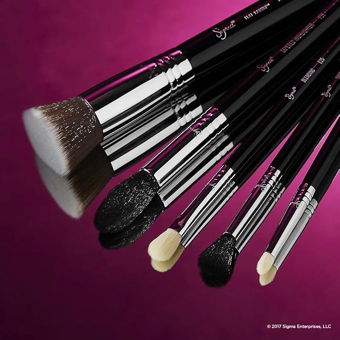 SIGMA Beauty Most Wanted Makeup Brush Set – Set of 5 Favorite Makeup Brushes for Foundation, Highlighter, Eyeshadow, Pencil Liner, and Blending (5 pcs)
