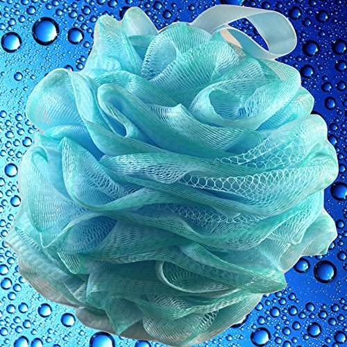 SHOWER BOUQUET Loofah-Bath-Sponge XL Swirl-Mix-Color 4-Pack // Extra-Large 75g Mesh Luffa Loofa Loufa Puff Pouf Set/Exfoliating Body Scrubber for Women and Men - Exfoliate & Soothe Face & Body