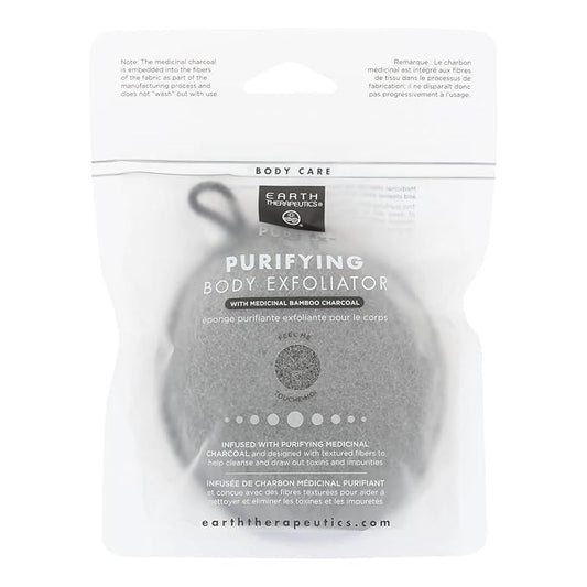 Earth Therapeutics Purifying Body Exfoliator Sponge - Black with Charcoal