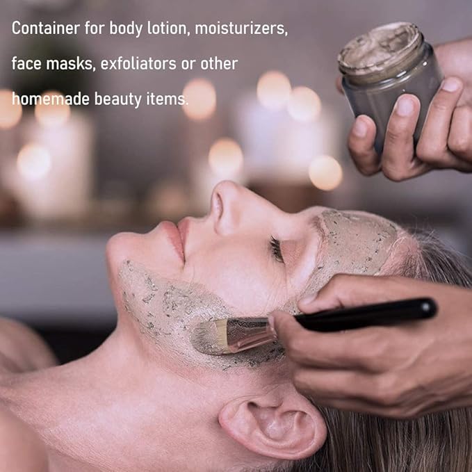 4 Pack 1oz Small Glass Containers with Lids, Tecohouse Glass Jars with White Lids & Inner Liners, Mini Travel Toiletries Container for Slime, Makeup, Cream, Lotion, Cosmetic