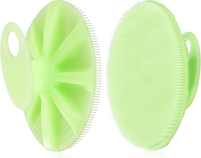 INNERNEED Food-Grade Soft Silicone Body Cleansing Brush Shower Scrubber, Gentle Exfoliating and Massage for All Kinds of Skin (Green)