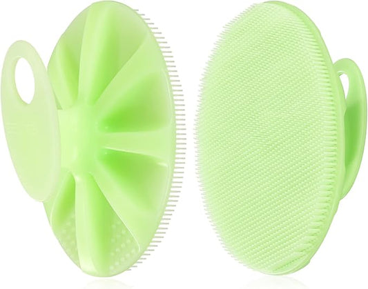INNERNEED Food-Grade Soft Silicone Body Cleansing Brush Shower Scrubber, Gentle Exfoliating and Massage for All Kinds of Skin (Green)