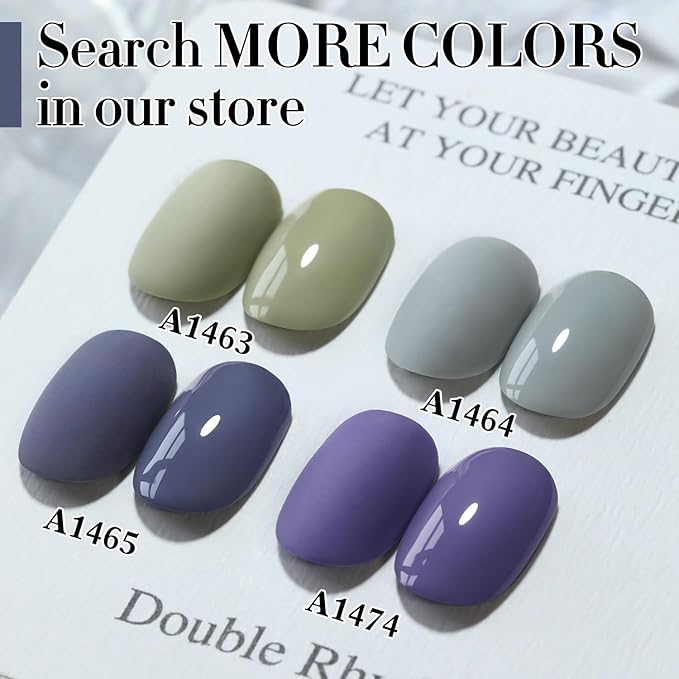 Double Rhythm 15ML Gel Nail Polish Pure Sheer Same Color Same Bottle Soak Off Gel Polish Art Manicure Salon DIY at Home for Women (Deep Blue Gray-A1465)