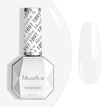 MelodySusie 0.5fl oz White Gel Nail Polish, Nails Soak Off UV LED White Gel Polish Gift for Women Nail Art Manicure Salon DIY Nail Design Decoration at Home-1891
