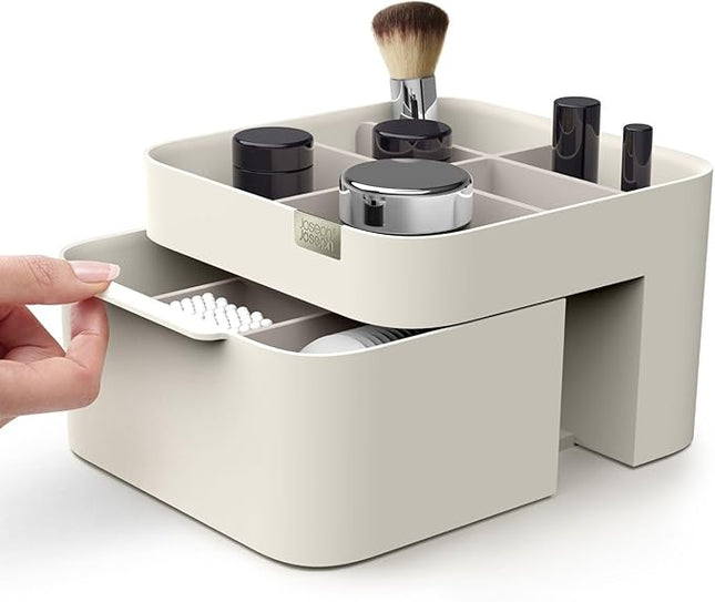Joseph Joseph 75004 Viva Makeup Cosmetic Storage Organizer with Drawer, Medium, Shell