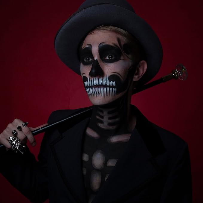 Mysense Black Face Body Hair Paint Stick,Water Based Washable Temporary Hair Color,Non-toxic Cream Body Paint Stick for Adults and Chidren Halloween Skull Skeleton Zombie Cosplay Makeup,0.5oz