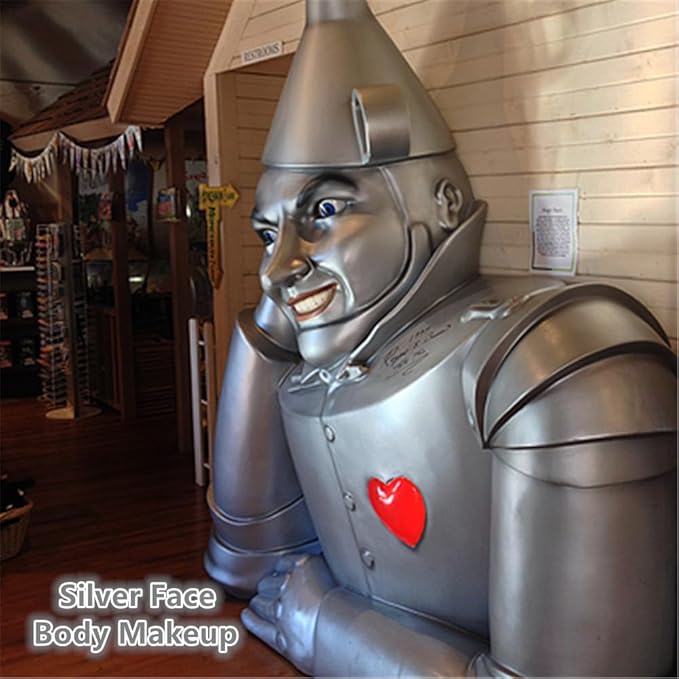 Go Ho Metallic Silver Body Paint Washable(2.37oz/pc),Water Based Cream Silver Face Body Paint,Full Professional Face Paint for Halloween Costumes Festivals Cosplay SFX Makeup