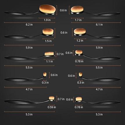 Yoseng Oval Makeup Brushes Set 10 Pcs Professional Oval Toothbrush Foundation Contour Concealer Eyeliner Blending Cosmetic Brushes Tool Set-With Box,Practical White Elephant Gift for Girls Women
