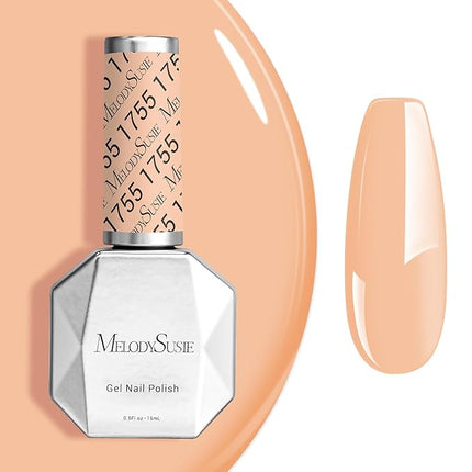 MelodySusie Nude Gel Nail Polish,0.5fl oz Soak Off UV LED Orange Nude Glitter Gel Polish Gift for Women Nail Art Manicure Salon DIY Nail Design Decoration at Home-1755