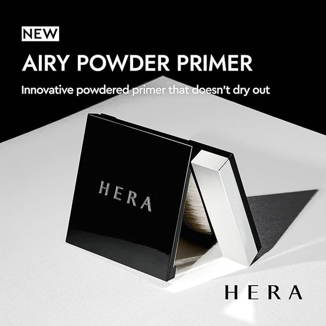 HERA Airy Blurring Powdered Primer for Poreless & Long-Lasting Korean Makeup | Moisturizing Powder from Cream for All Skin Types, Travel-Friendly Design, Smoothing and Oil Absorbing, 0.29 Oz (8.5g)