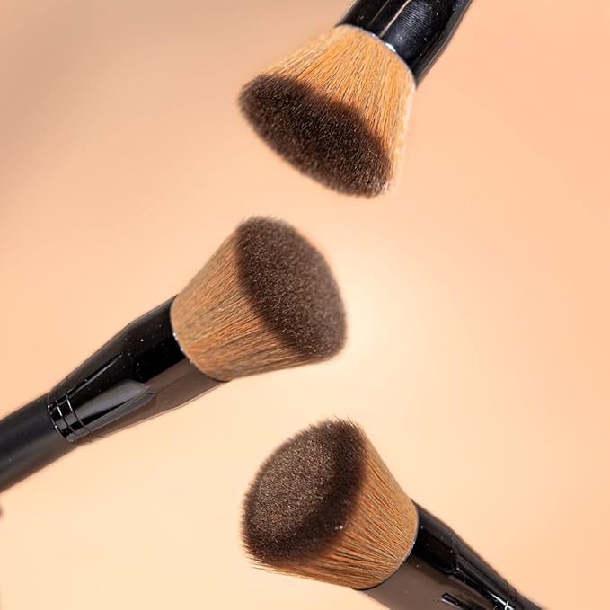Palladio Flat Kabuki Brush, Professional Makeup Brush for Foundation, Face Blush, Powder, Cream, Contour & Highlight, Synthetic Bristles Provide Buildable Coverage for a Natural Even Looking Finish