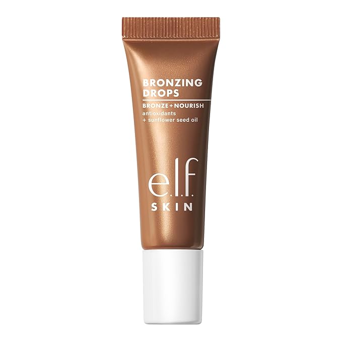 e.l.f. SKIN Bronzing Drops Mini, Liquid Bronzer For Face & Skin, Creates A Sun-Kissed Glow, Infused With Vitamin E, Vegan & Cruelty-Free, Pure Gold