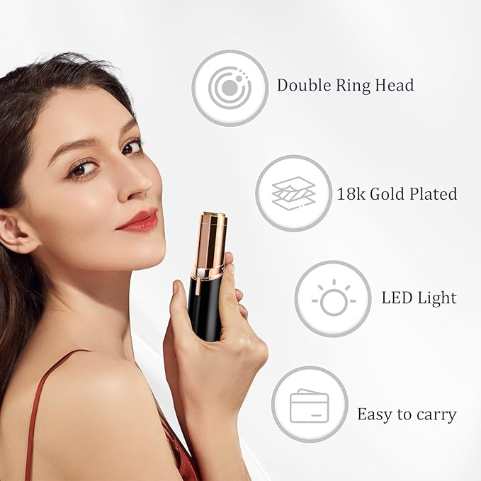 Facial Hair Removal for Women, Electric Painless Rechargeable Facial Hair Remover for Face, Lip, Chin