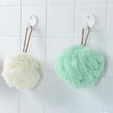 Fu Store Loofah Sponge 60g Shower Loofahs 4 Colors Bath Sponges Mesh Balls for Body Scrubber Exfoliator Wash Back Scrubber Bathroom Men Women - 4 Pack Scrubbers Cleaning Bathing Accessories