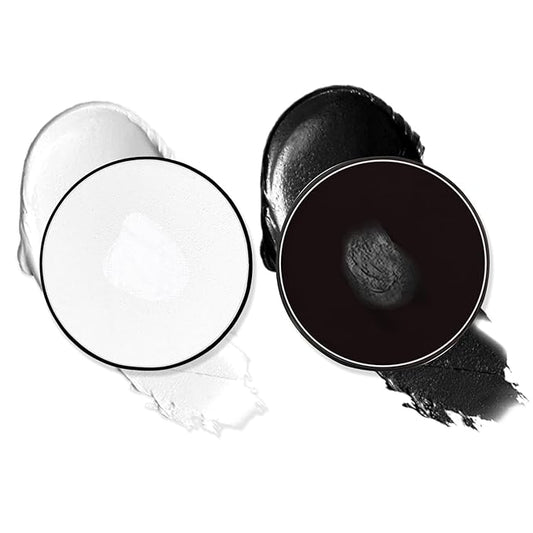 Black White Face Body Paint Professional Water Based Activated Body Face Paint Washable Halloween Makeup Palette Kit for Halloween Skeleton Vampire Zombie Goth SFX Special Effects Makeup