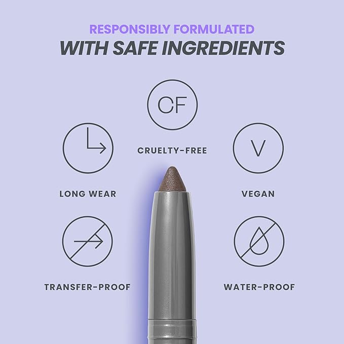 Wonderskin IYKYK Eyeshadow Stick - Longwear Eye Shadow Sticks, Budge-Proof and Waterproof Shimmer Eyeshadow Stick with Built-in Sharpener (Ash)