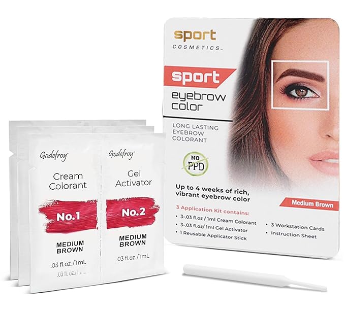 Eyebrow Color For Women, 3 Application Kit, Medium Brown