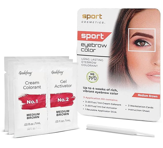 Eyebrow Color For Women, 3 Application Kit, Medium Brown