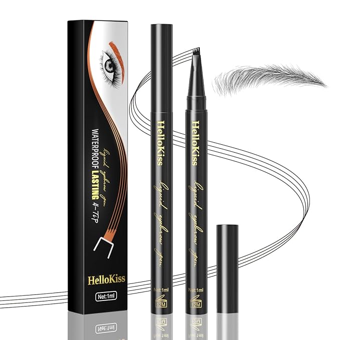 Microblading Eyebrow Pencils For Women,Eyebrow Pen,Brow Pencil,Long Lasting Waterproof And Sweat-Proof,4 Tip Precise Eye Brow Makeup Pen,Create Natural Hair-Like Brows