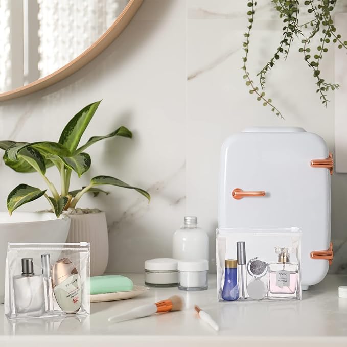 Xuniea 50 Pcs Mini Clear Makeup Bag Small Clear Zipper Pouch Travel Plastic Cosmetic Organizer Waterproof for Toiletries Swimsuit Bikini Bathing Suit(5.9 x 5.1 x 1.45 in,Transparent)