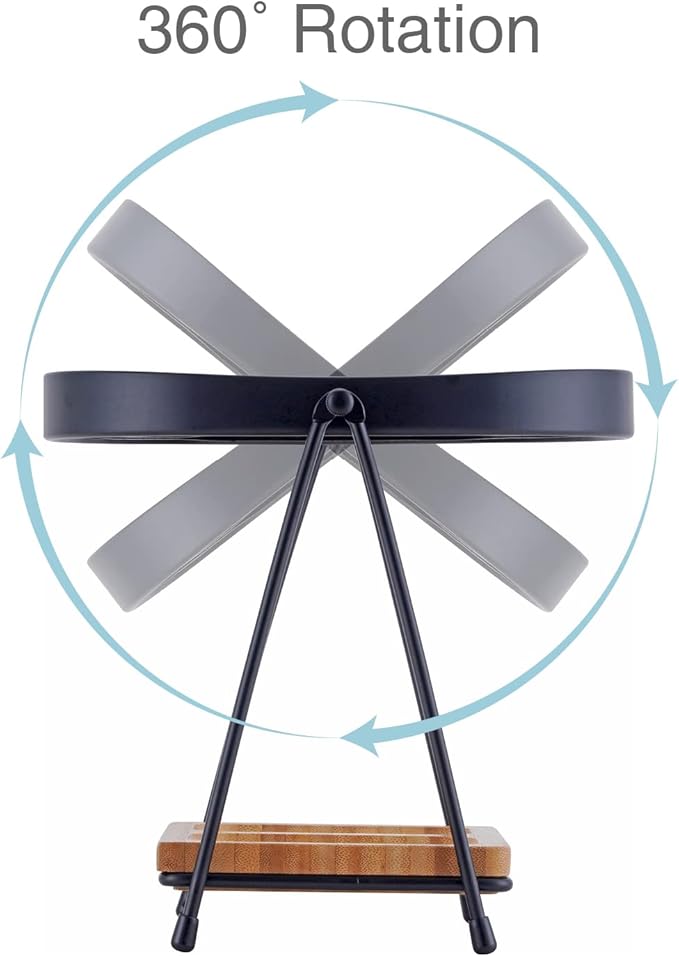 JOYOEIKON Tabletop 5x/1x Magnifying Makeup Mirror with Squared Bamboo Tray Small Desk Mirror 360° Rotation Vanity Mirror with Stand Desktop Cosmetic Mirror