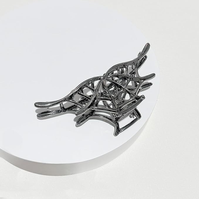 3 Pieces Large Metal Spider Net Hand Hair Claw Clips for Women and Girls Thick Long Hair, Nonslip Skeleton Spooky Barrette Headband Hair Styling Accessories for Halloween Christmas Gifts