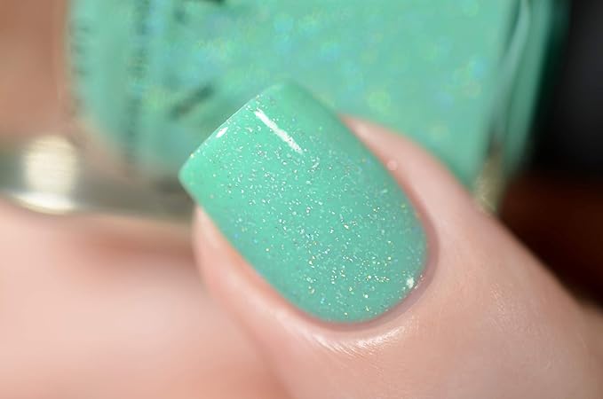 ILNP Riding Waves - Vivid Mint Holographic Nail Polish