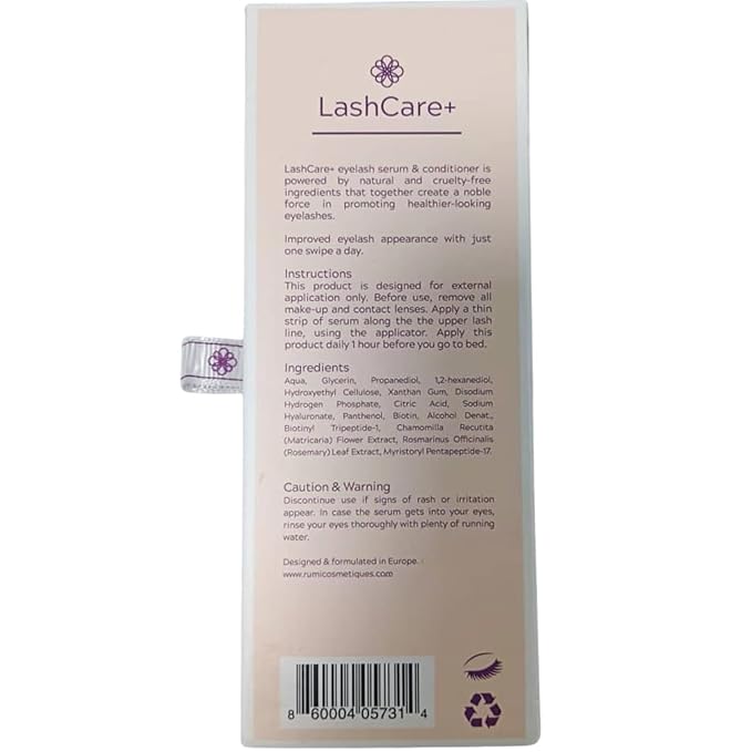 LashCare+ Eyelash Enhancing Serum For Older Women - Longer, Thicker Lashes in 12 Weeks - For Sensitive Eyes, Natural Growth - Enhancement, Conditioner for Longer-Looking Lashes (1mL (1 Month Supply))