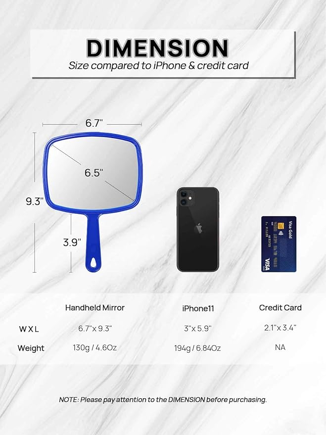 OMIRO Hand Mirror, Handheld Mirror with Handle, Pack of 3