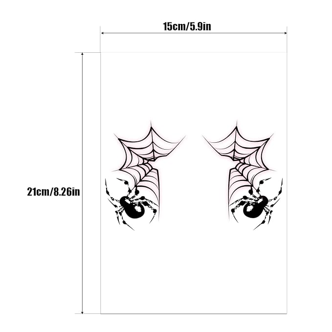 8Pcs Halloween Spider Face Tattoo, Spooky Spiderweb Halloween Face Tattoos, Face Temporary Tattoo Sticker, Temporary Makeup Tattoo Stickers for Halloween Stage Masquerade Party