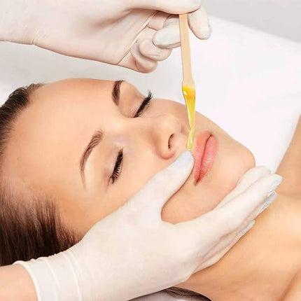 Mibly 200 Pcs Wooden Wax Sticks - Eyebrow, Lip, Nose Small Waxing Applicator Sticks for Hair Removal and Smooth Skin - Spa and Home Usage