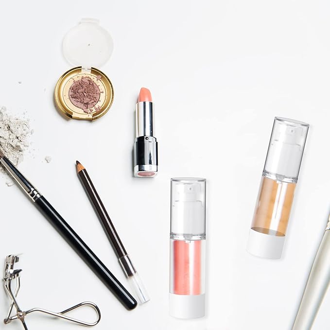 Sabary 60 Pcs Clear Airless Pump Bottles Refillable Cosmetic Travel Size Dispenser Vacuum Plastic Travel Bottles Empty Lotion Pump Dispenser Liquid Toiletry Container(1 oz)