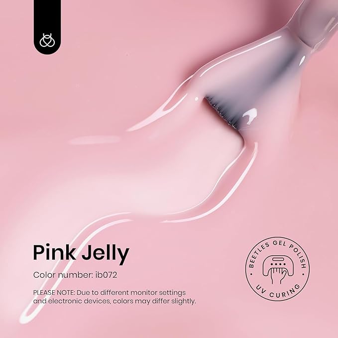 Beetles Neutral Gel Nail Polish 15ml Jelly Nude Pink Gel Polish Set Sheer Pink Soak Off UV LED Translucent Effect French Nail Art Spring Summer Manicure Gift for Women