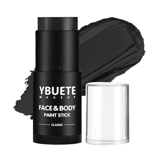 Black Face Body Painting Stick, Full-coverage Cream Eye Black Stick, Professional Washable Face Paint for Halloween SFX Skeleton Vampire Joker Zombie Goth Cosplay Makeup for Adult Cosplay Party