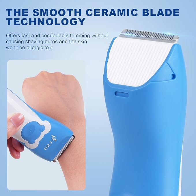 FBO Body Hair Trimmer Bikini Trimmer Electric Shaver - Rechargeable Electric Shaver - lPX7 Waterproof (Blue)