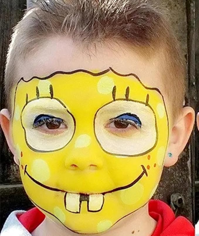 Go Ho Yellow Face Body Paint(2.1 oz),Yellow Makeup Water Based Face Paint and Body Paint for Airbrush Makeup, Special FX, Cosplay, and Halloween Make up