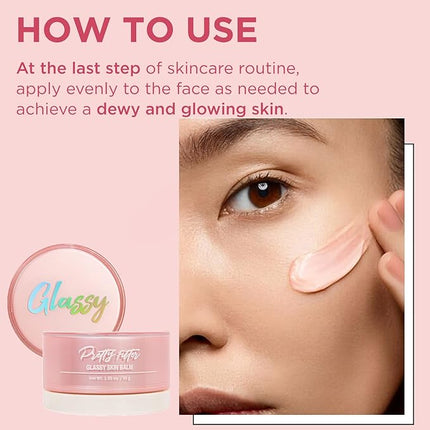 TOUCH IN SOL Pretty Filter Glassy Skin Balm Primer 1.05 oz. – Skin Smooth Moisturizing Primer before Makeup - Natural Glow Face Cream Moisturizer with Shea Butter and Rose Flower Water