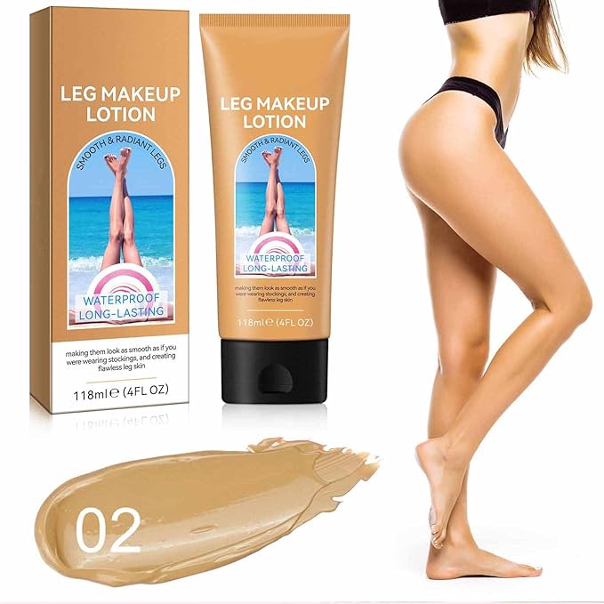 Waterproof Leg and Body Makeup, Long Lasting Skin Perfecting Body Foundation, No Transfer Vein Cover Up for Varicose Veins, Black Skin, Scars, Tattoos#Medium Glow 4FL OZ