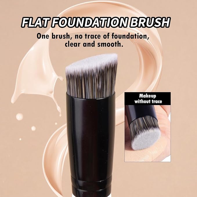 MAANGE 3 PCS Foundation Contour Conceal Brush Set, Makeup Brushes, Women‘s Blending Brushes, Professional Face Brush Set Tools, for Blending Setting Buffing with Liquid, Cream and Powder Cosmetic
