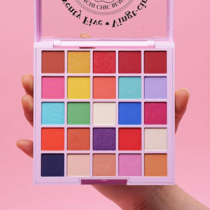 Kimchi Chic Beauty Twenty Five Eyeshadow Palette - 25 Matte & Shimmer Shades, Cruelty Free & Vegan Send Me Sprinkles 0.5oz