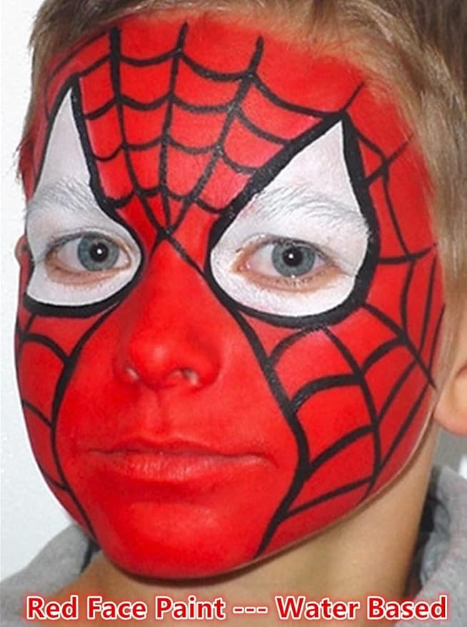 Go Ho Red Black and White Face Body Paint(2.55 oz),Washable Easily,Smooth and Full Coverage for Halloween Costumes Cosplay SFX Skull Vampire Zombie Clown Makeup